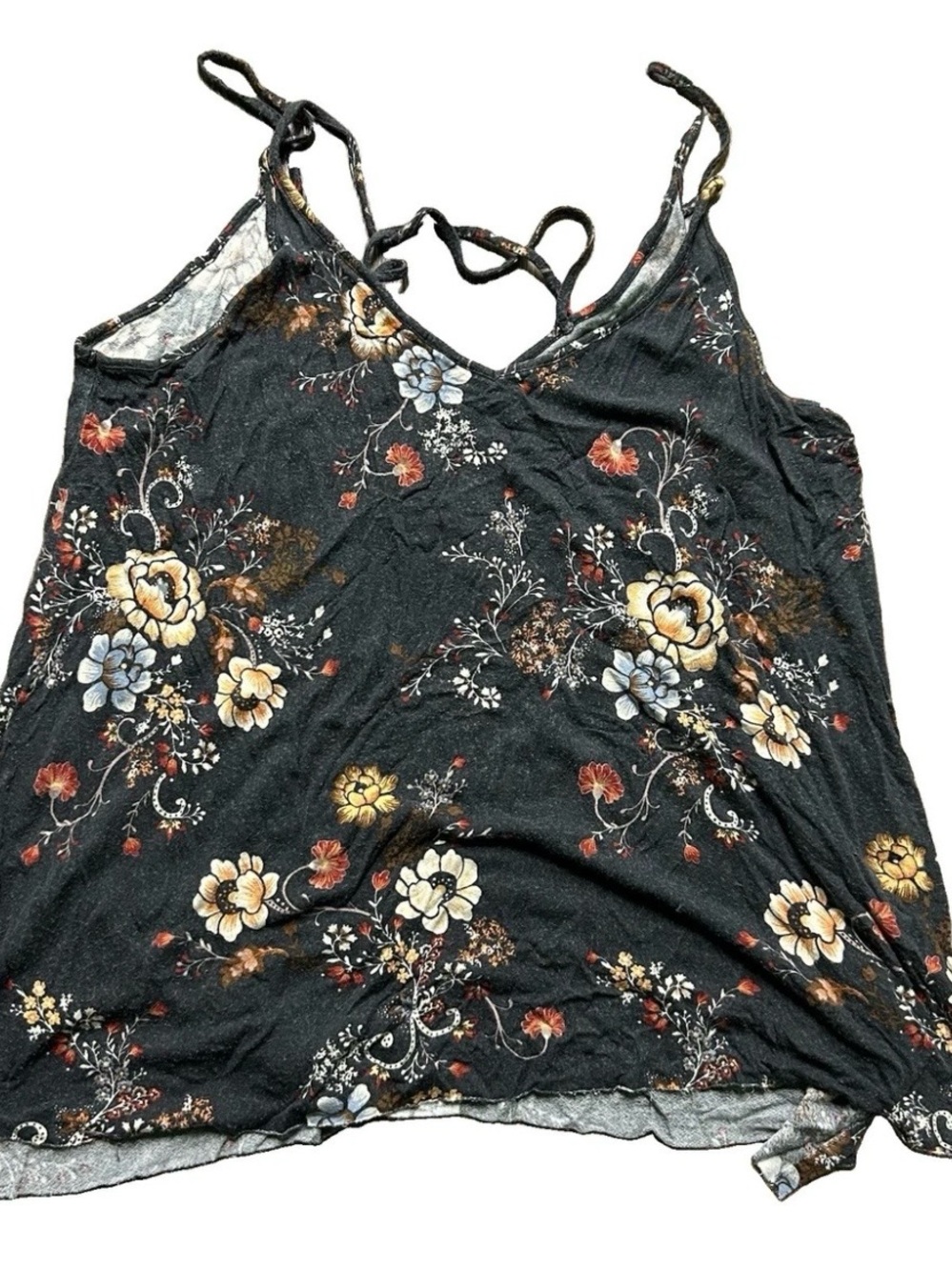 Women’s American Eagle Grey Floral Tank Top Size Large